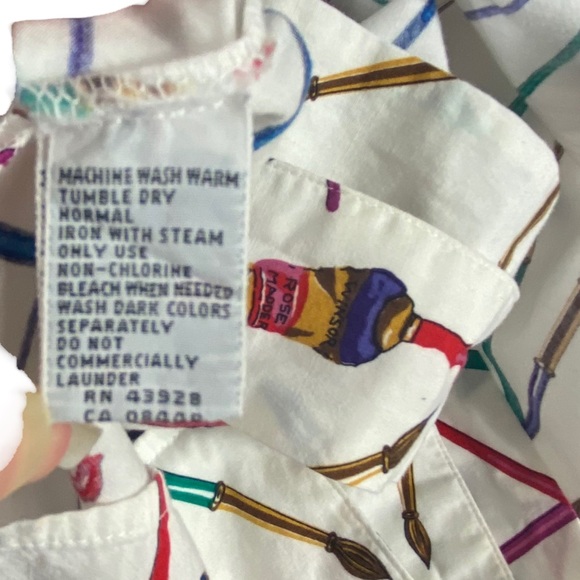 Vintage John Henry Artist Paint Print Button Down Shirt - Picture 14 of 16